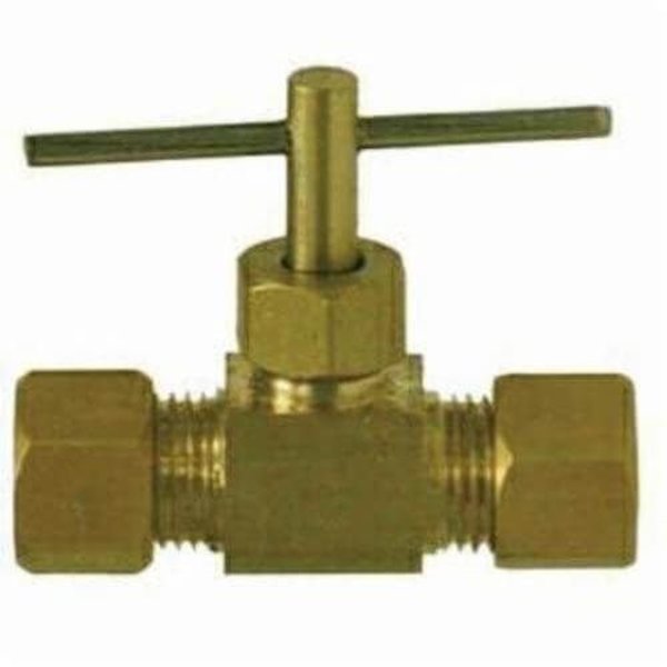 Midland Metal Needle Valve, 316 Nominal, Compression, 150 psi, Brass Body 46020